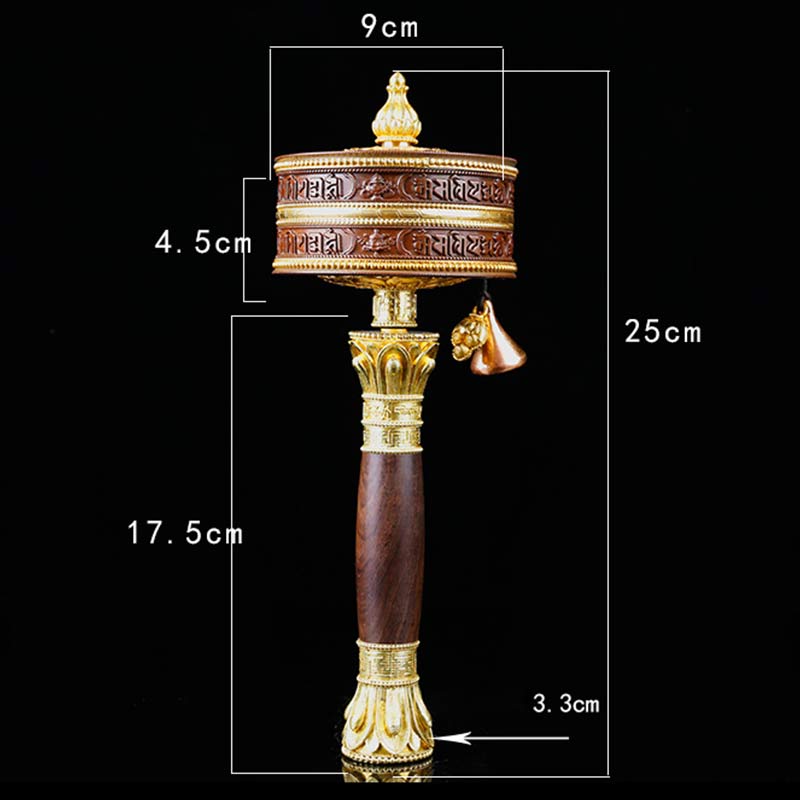 Mythstone Tibetan Prayer Wheel Six True Words Copper Balance Decoration