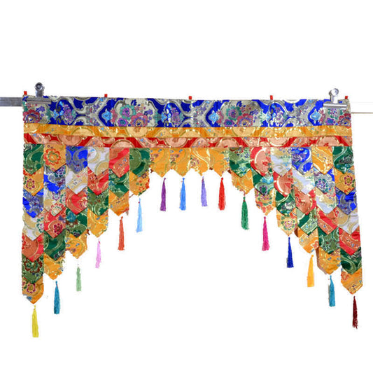 Mythstone Tibetan Five Colors Hanging Curtain Prayer Altar Healing Meditation Curtain