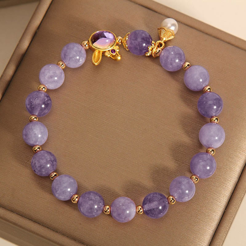 Mythstone Natural Purple Jade Rabbit Happiness Bracelet