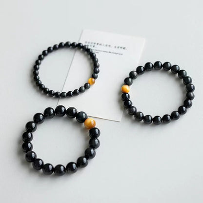 Pulsera de amor positivo con obsidiana arcoíris y ojo de tigre natural Mythstone