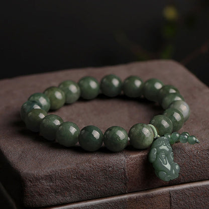 Pulsera de la prosperidad PiXiu de jade tibetano Mythstone