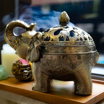 Mythstone Elephant Alloy Incense Holder Home Decoration Incense Burner