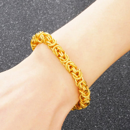 Mythstone 24k Gold Plated Double Headed Dragon Protection Bracelet