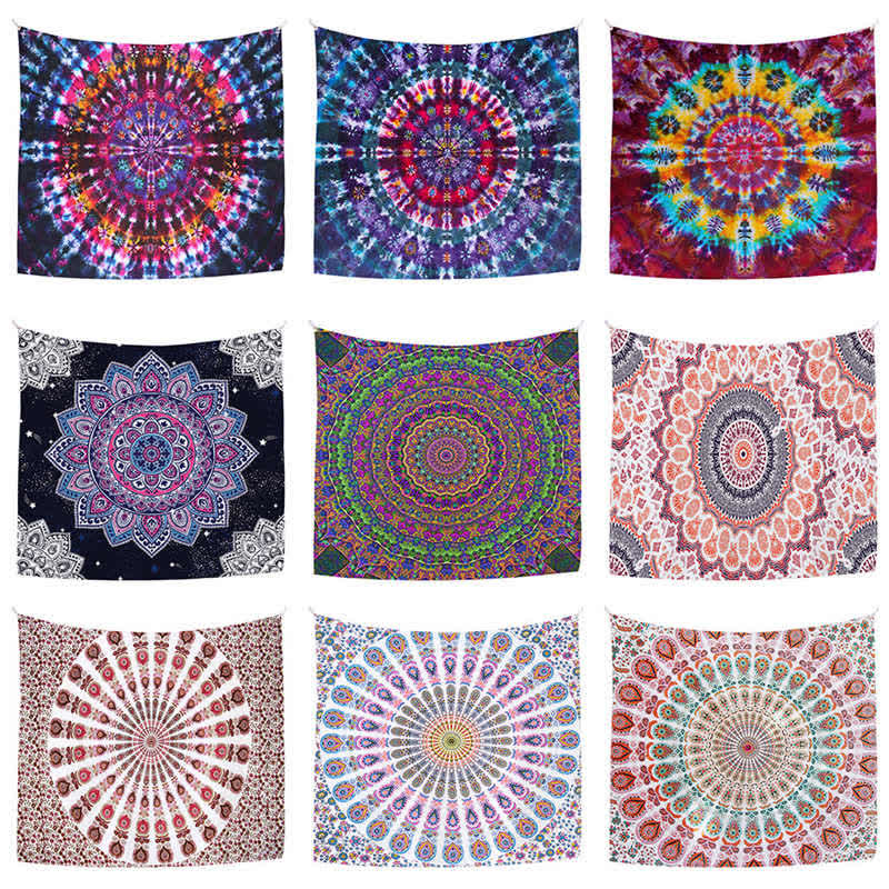 Bohemian Mandala Pattern Tapestry Wall Hanging Wall Art Focus Creativity Home Living Room Decor