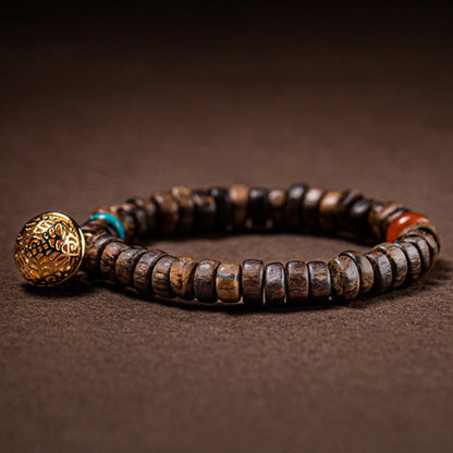 Mythstone Agarwood Red Agate Turquoise Balance Strength Bracelet