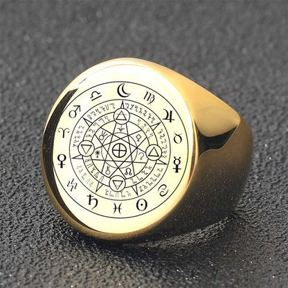 Mythstone 12 Constellations of the Zodiac Protection Blessing Ring