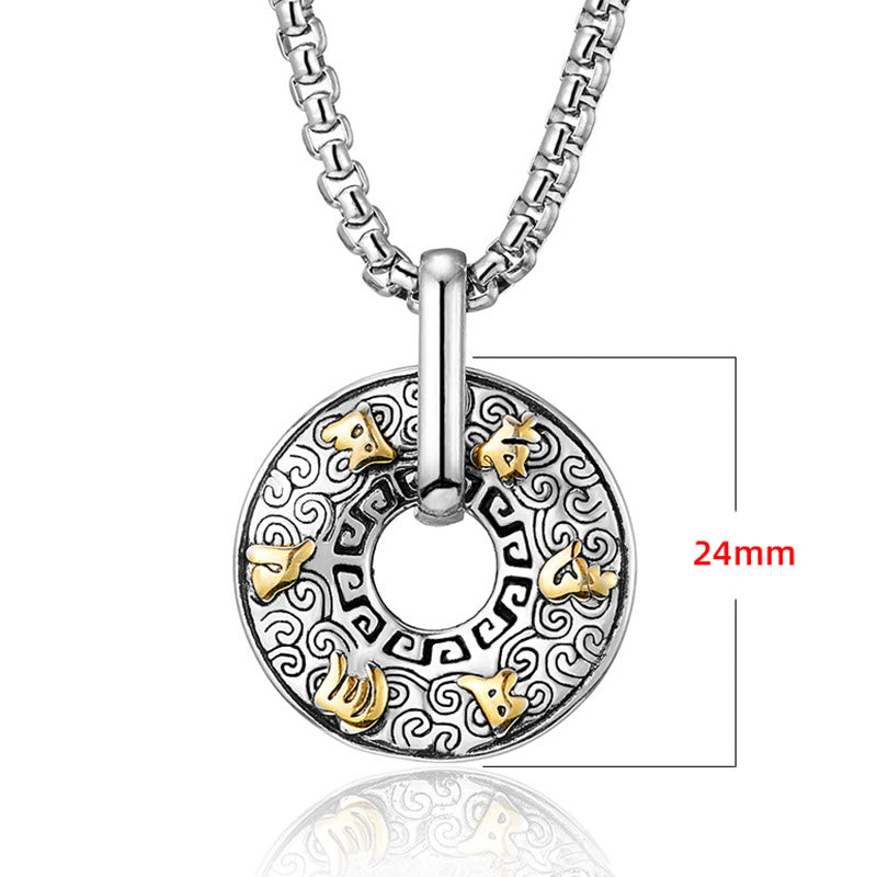 Mythstone Tibetan Om Mani Padme Hum Peace Buckle Creativity Necklace Pendant