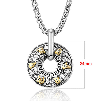 Mythstone Tibetan Om Mani Padme Hum Peace Buckle Creativity Necklace Pendant