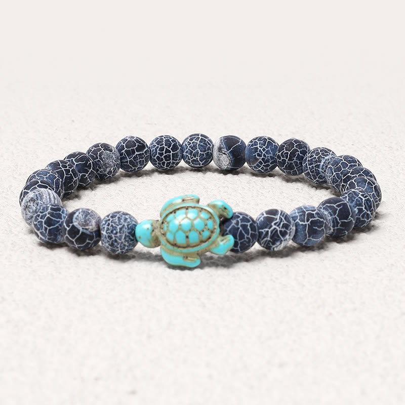 MythStone Natural Stone Sea Turtle Turquoise Blessing Bracelet