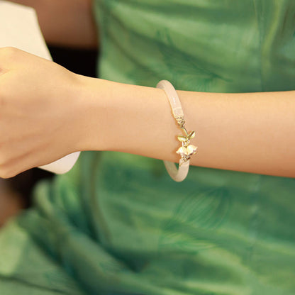 Mythstone Lily of the Valley Flower Happiness Strength Bracelet Bangle