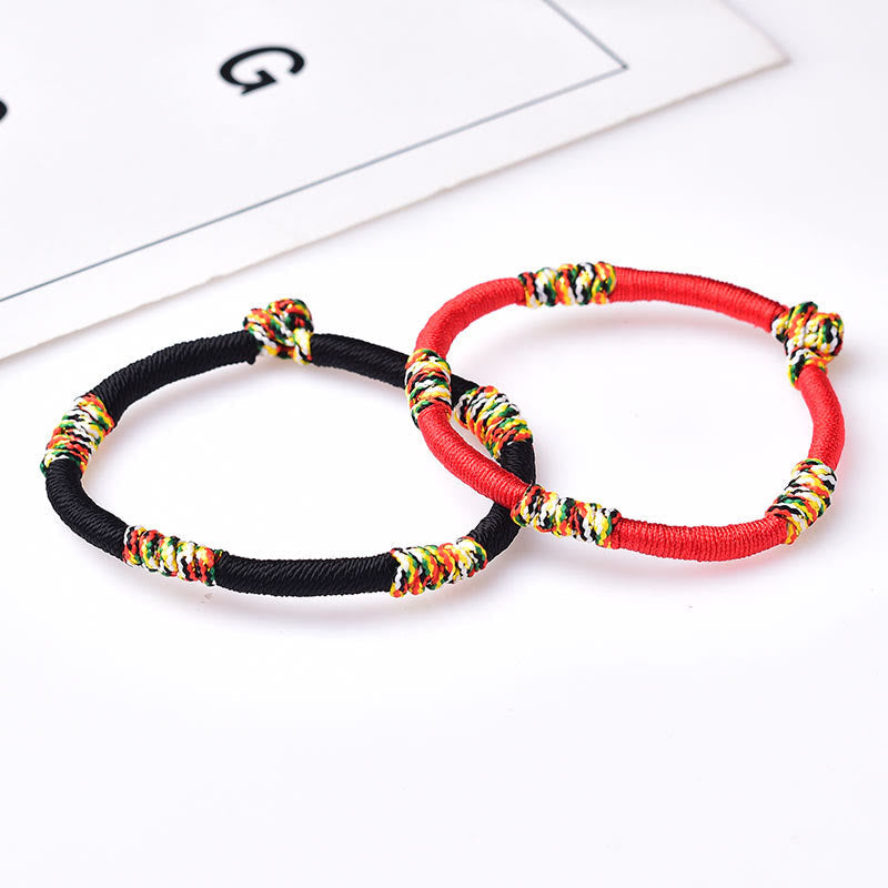 Mythstone Tibetan Handmade Colorful King Kong Knot Lucky Protection Braid String Bracelet