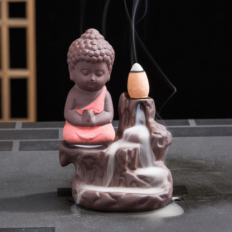 Mythstones  Backflow Smoke Fountain Ceramic Blessing Incense Burner Decoration