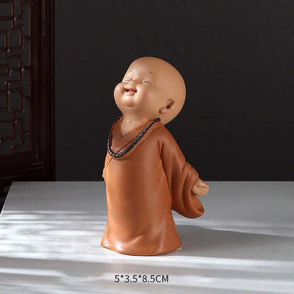 Mythstone Small Mini Meditation Praying Monk Serenity Resin Home Decoration