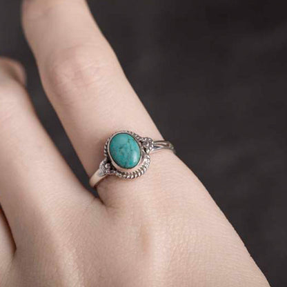 Mythstone 925 Sterling Silver Turquoise Wisdom Love Ring