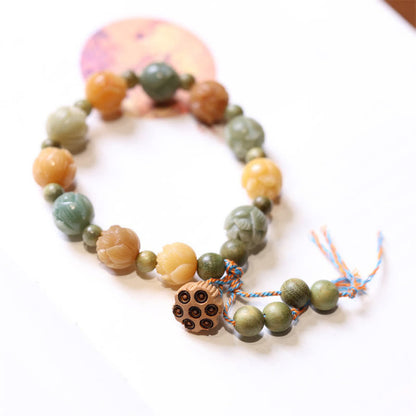 Mythstone Bodhi Seed Lotus Green Sandalwood Wisdom Harmony Bracelet