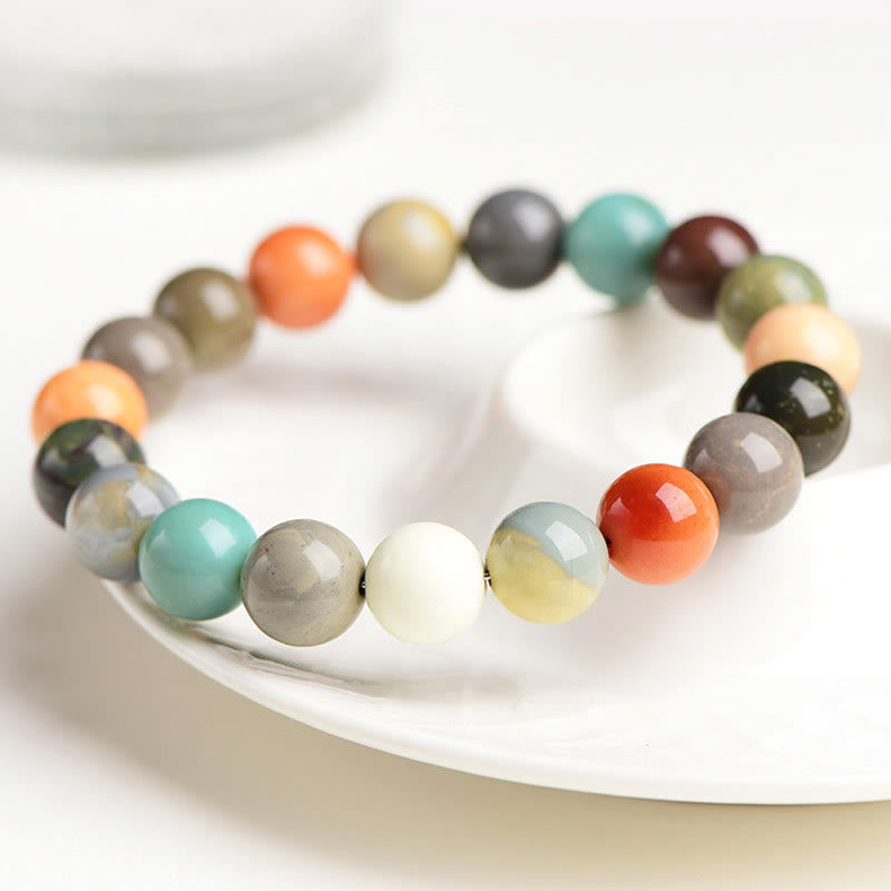 Mythstone Natural Colorful Alashan Agate Confidence Bracelet