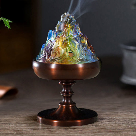 Mythstone Liuli Crystal Mountain Healing Meditation Incense Burner