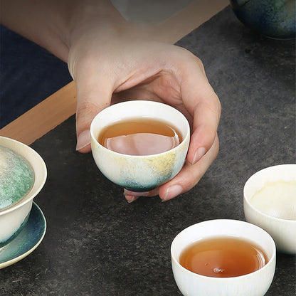 Mythstone Creative Green Ceramic Teacup Kung Fu Tea Cups