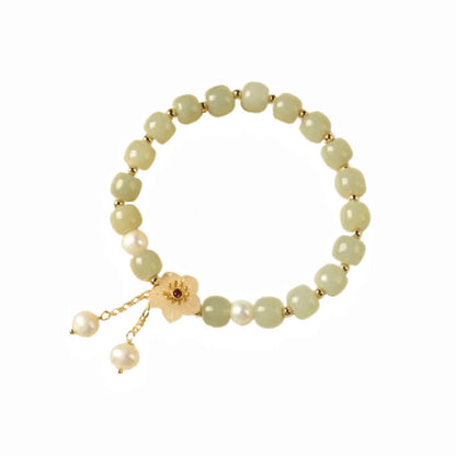 Pulsera de la abundancia y la felicidad con flor de jade hetiano Mythstone