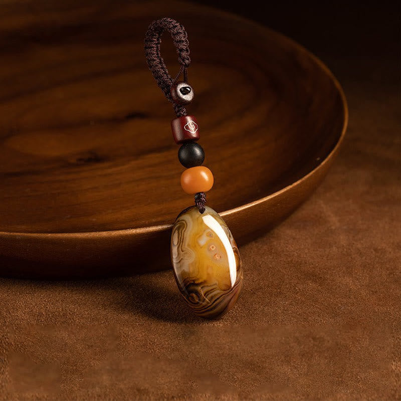 Mythstone Random Sardonyx Stone Positive Key Chain