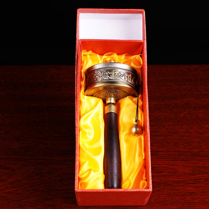 Mythstone Tibetan Prayer Wheel Six True Words Sandalwood Protection Decoration