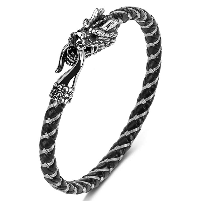 Mythstone Dragon Titanium Steel Protection Luck Bracelet