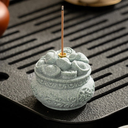 Mythstone Chinese Character Fu Ingots Healing Incense Burner Desk Decoration