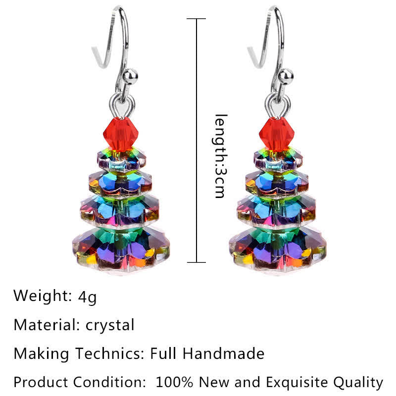 Pendientes colgantes de curación de la paz con amatista y árbol de Navidad con cristales variados de Mythstone