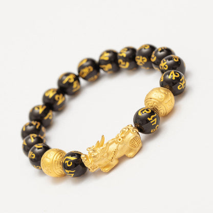 MythStone FengShui PiXiu Obsidian Wealth Bracelet