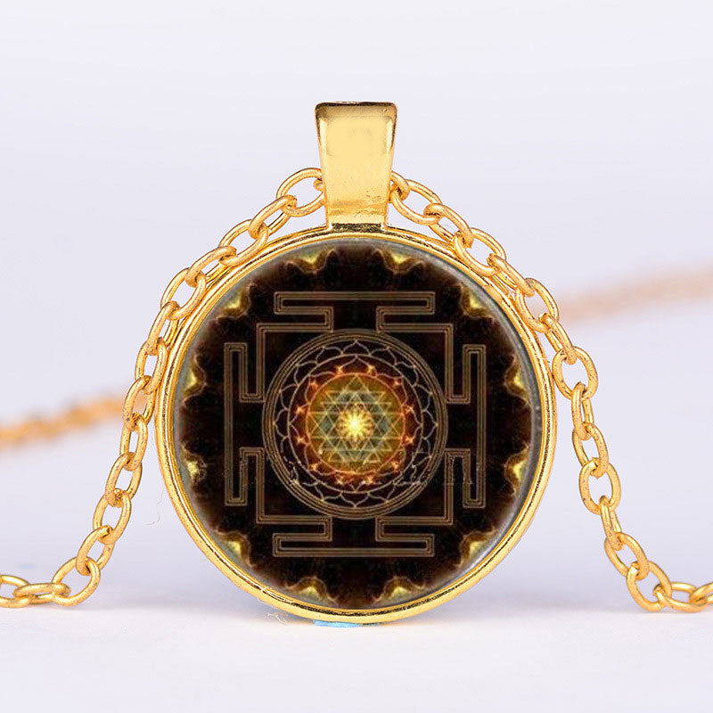 Mythstone Sacred Sri Yantra Time Gemstone Necklace