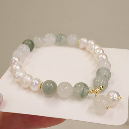 MythStone Natural Pearl Jade Healing Sincerity Bracelet