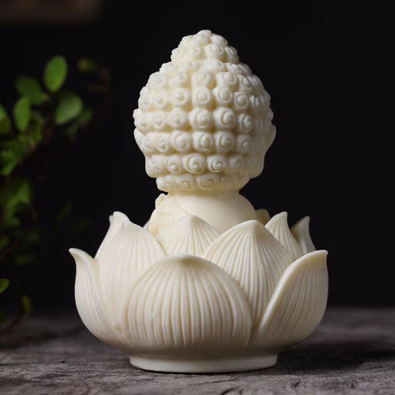 Mythstone Mini Ivory Fruit Tathagata Buddha Lotus Kwan Yin Avalokitesvara Manjusri Samantabhadra Serenity Desk Decoration