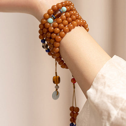 Pulsera de meditación con bendición de semillas Bodhi de 108 cuentas Mythstone Mala 