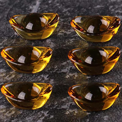 Mythstone Handmade Liuli Crystal Treasure Bowl Art Piece Home Decoration