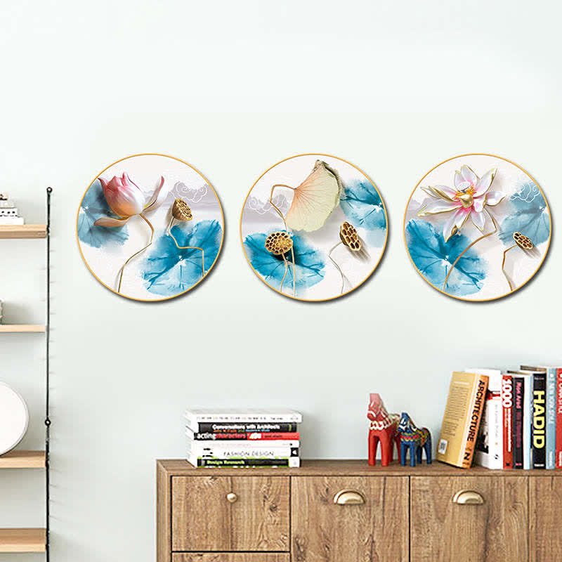 Mythstone 3Pcs Lotus Flower Meditation Enlightenment Wall Art Stickers