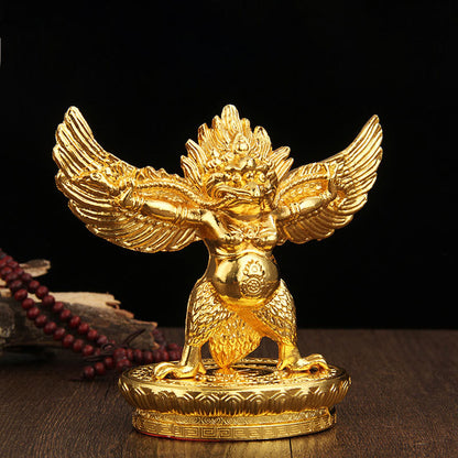 Mythstone Tibetan Gold Garuda Bird Alloy Protection Home Decoration