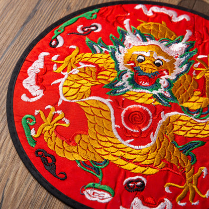 Mythstone Dragon Embroidery Cup Mat Pad Tea Cup Coaster Kung Fu Tea Mat