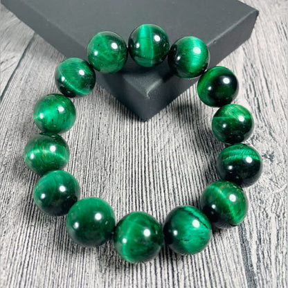 Mythstone Natural Green Tiger Eye Strength Bracelet