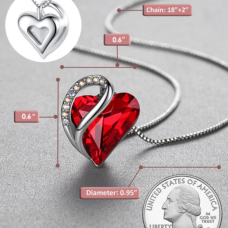 Mythstone Love Heart Birthstone Healing Energy Necklace Pendant