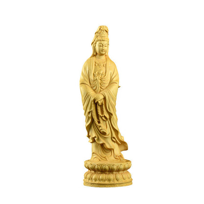 Mythstone Avalokitesvara Boxwood Blessing Home Decoration