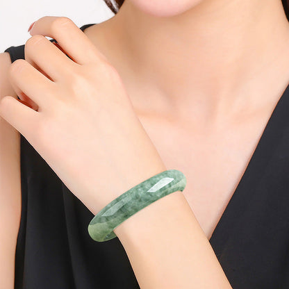 Mythstone Natural Jade Luck Wealth Bangle Bracelet