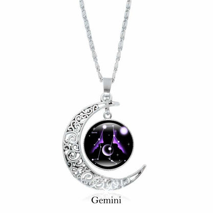 Mythstone 12 Constellations of the Zodiac Moon Protection Necklace Chain Pendant