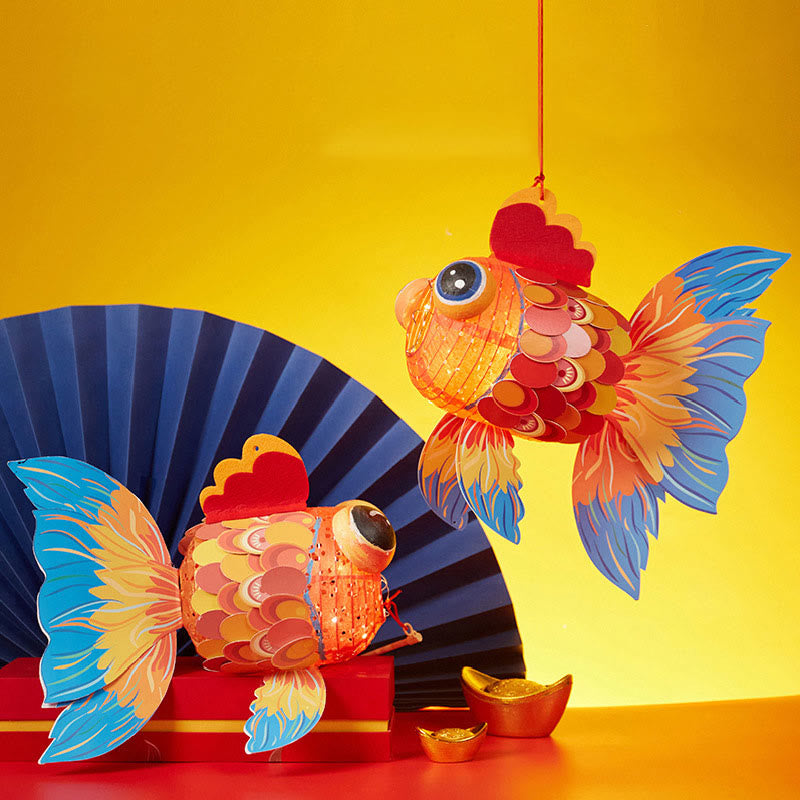 Mythstone DIY Good Luck Koi Fish Paper Lantern Lamp Mid-Autumn Festival Child Kids Lantern Decoration