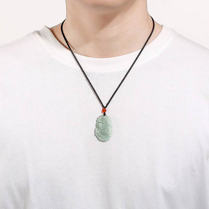 Mythstone Natural Jade 12 Chinese Zodiac Sucess Pendant Necklace