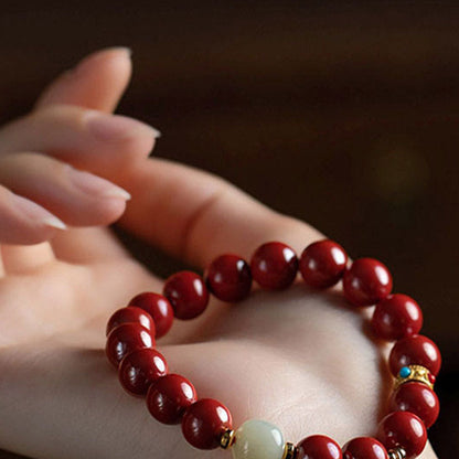 Mythstone Cinnabar Jade Healing Protection Charm Bracelet