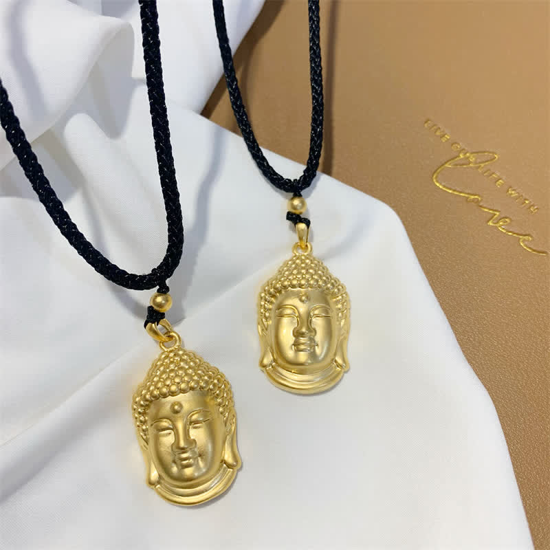 Mythstone Gold Buddha Copper Wealth Necklace Pendant