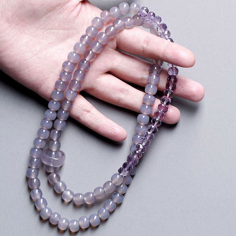 Mythstone Natural Amethyst Crystal Meditation Healing Bracelet