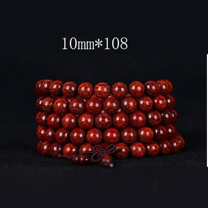 Pulsera de equilibrio de sándalo rojo con hojas pequeñas tibetanas de MythStone 