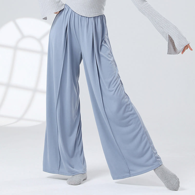 Mythstone Solid Color Loose Wide Leg Pants Dance Women's Yoga Pants