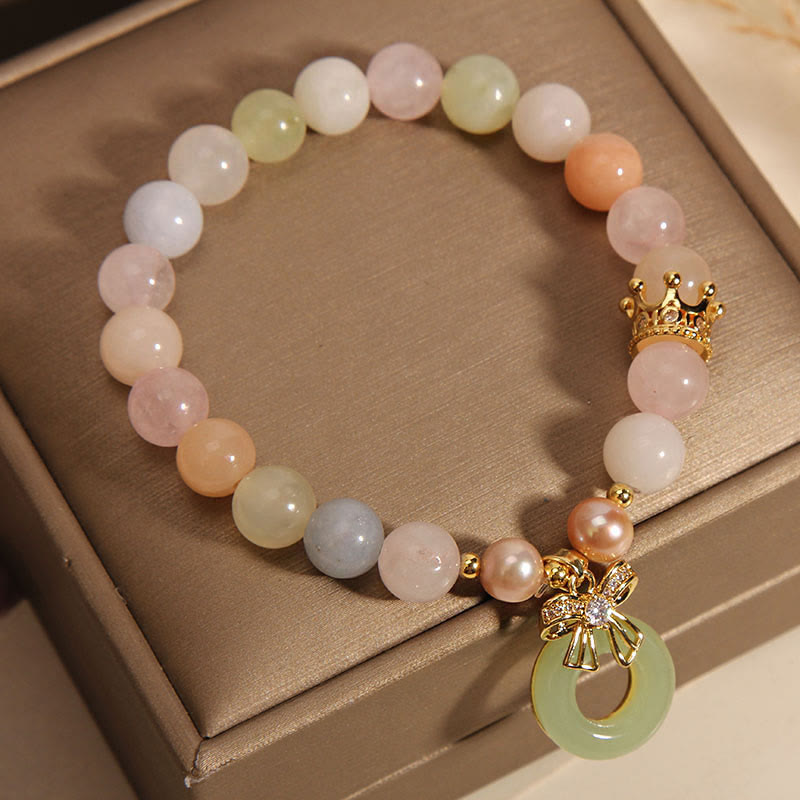 Mythstone Morganite Peace Buckle Jade Confidence Bracelet